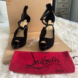 Christian Louboutin Black Strappy High Heels